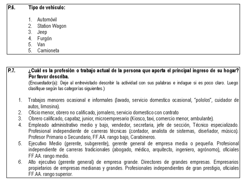 Técnicas no comparativas