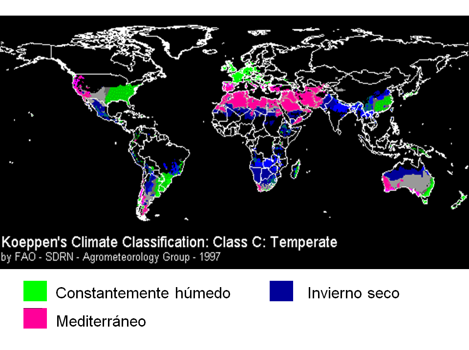 Identifica y explica la clasificación climática de Koppen, clasificación climática de Tornthwaite