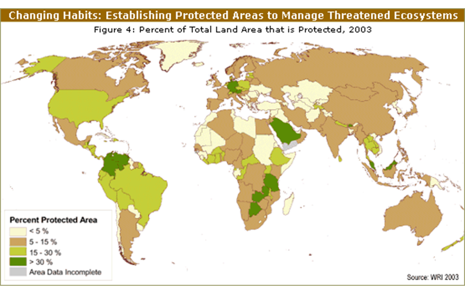 Areas naturales protegidas. Areas de uso indirecto Parques Nacionales, Santuarios nacionales, Santuarios históricos. Areas de uso Directo, Reservas Nacionales, Reservas Paisajísticas, Bosques de protección y Reservas Comunales