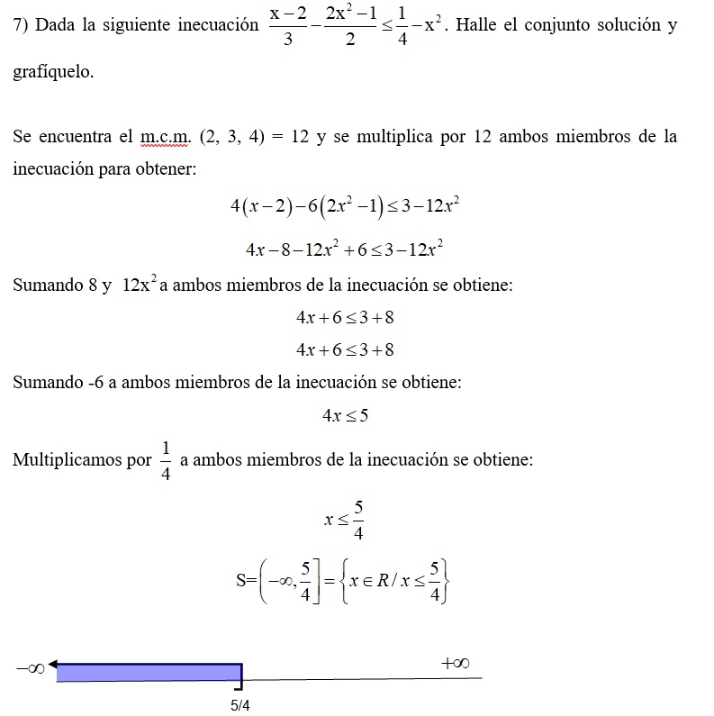 Inecuaciones cuadráticas.