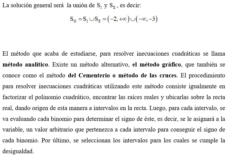 Inecuaciones cuadráticas.