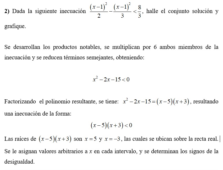 Inecuaciones cuadráticas.