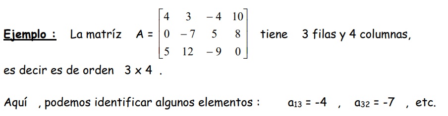 Matrices: definición.