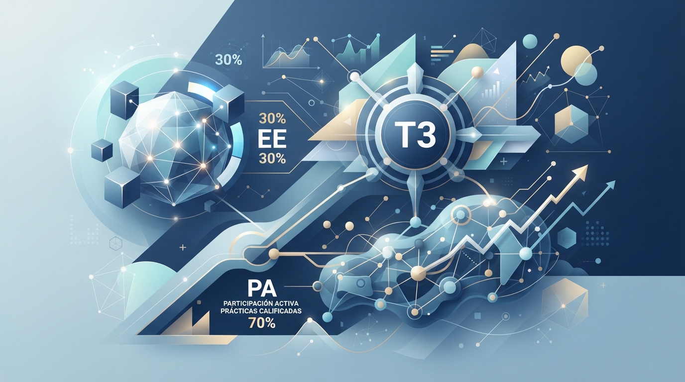 Evaluación T3=EE(0.3)+PA(0.70) 